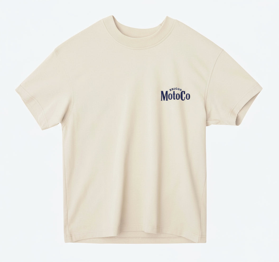 Briggs MotoCo Short Sleeve T Shirt - Cream