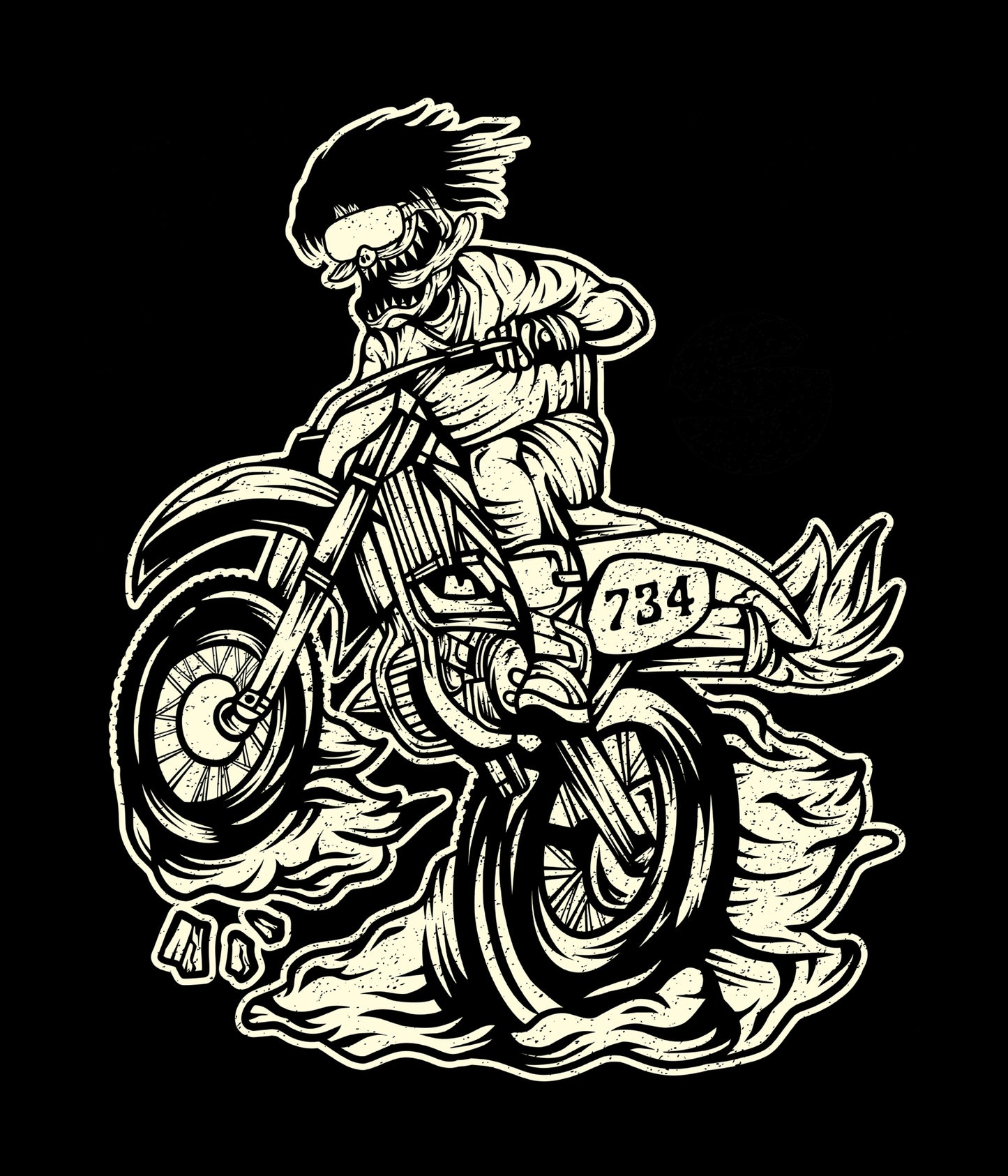 Full Moon Racer Short Sleeve T Shirt - Black