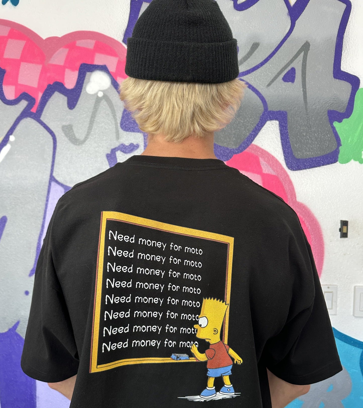 Money For Moto Simpsons Short Sleeve T shirt - Black