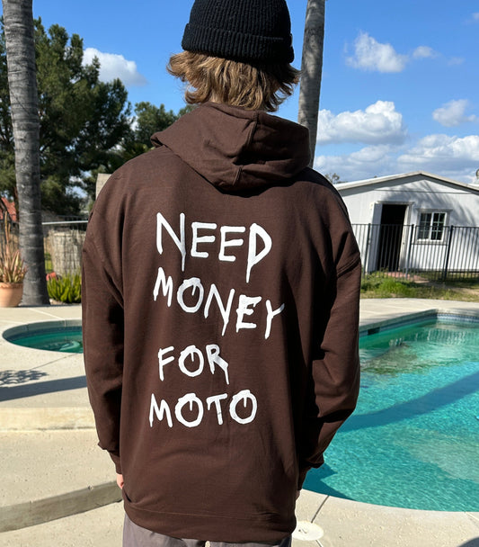 *Money For Moto Hoodie - Brown