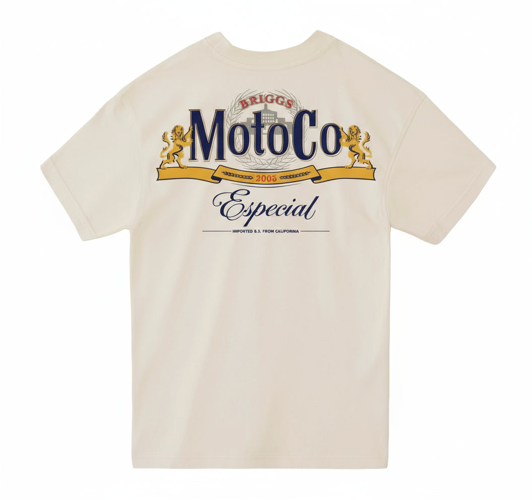 Briggs MotoCo Short Sleeve T Shirt - Cream