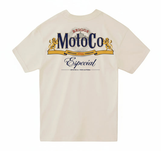 Briggs MotoCo Short Sleeve T Shirt - Cream