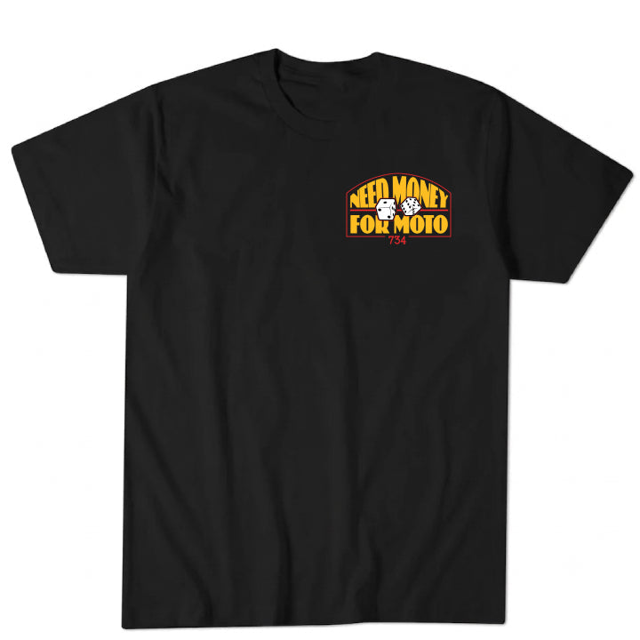 Money For Moto Dice T Shirt - Black