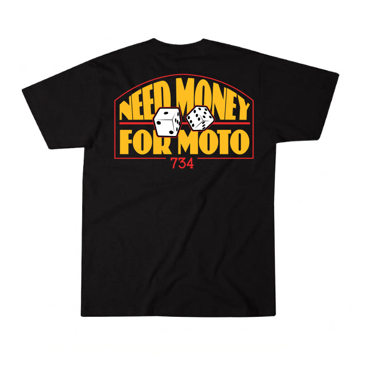 Money For Moto Dice T Shirt - Black